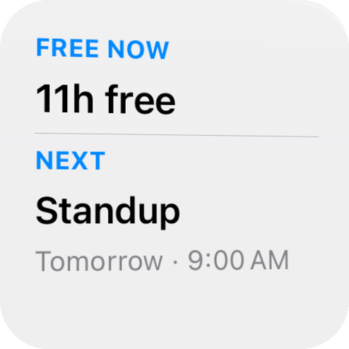 InstaCal Now and Next small widget
