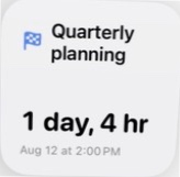 Actual InstaCal Countdowns small widget from the iOS WidgetKit picker