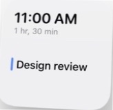 Actual InstaCal Next Event small widget from the iOS WidgetKit picker